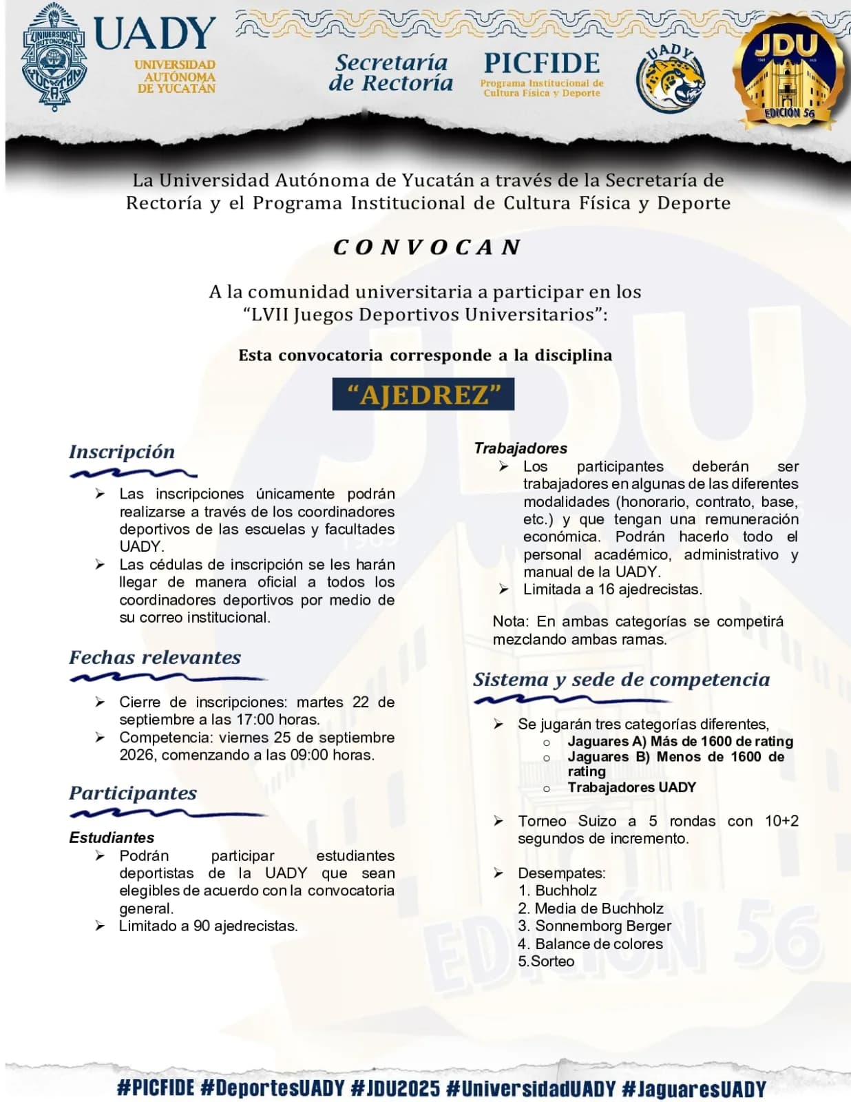 Foto 1 de LVI Juegos Deportivos Universitarios Ajedrez Grupo